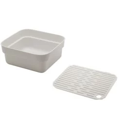 Brabantia - Washing Up Bowl With Drying Tray Light Grey