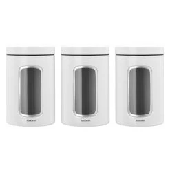 Brabantia - Window Canister White 1.4L Set 3pce