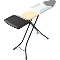 Brabantia Ironing Board B 49 X 15 In With Solid Steam Unit Holder, Spring Bubbles Cover And Black Frame