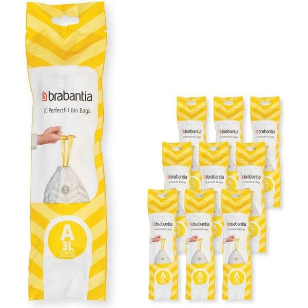 Brabantia PerfectFit Bags A 3 Litre Multipack Of 200 3 Brabantia PerfectFit Bags A 3 Litre Multipack Of 200