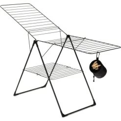 Brabantia T-Model Clothes Drying Rack With Clothespin Bag Black